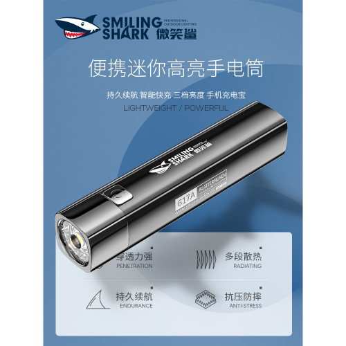 led迷你手電筒強光超亮小巧充電寶大容量學生小型便攜氙氣燈戶外