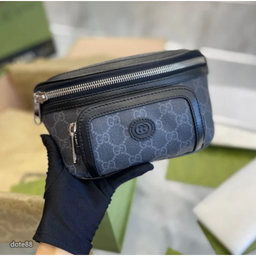 【GUCCI】古馳男士女士經典GG老花帆布腰包胸包單肩斜挎情侶包大容量多功能出門旅遊必備可斜挎休閒逛街情人節生日禮物