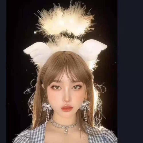 KITTY雜貨舖～毛絨絨天使發光髮箍