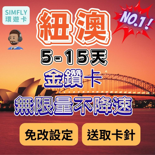 ?【24H寄出】紐西蘭澳洲上網卡 南島 北島 布里斯本 紐西蘭 澳洲 雪梨 奧克蘭 澳大利亞 不限流量吃到飽