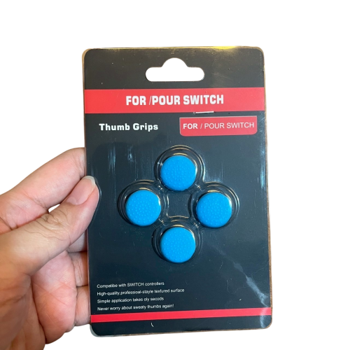 ❮全新❯ 日本 Nintendo Switch 控制器 4入 3D式鍵帽 藍色搖桿防滑帽 增加操作精確度 防止手汗