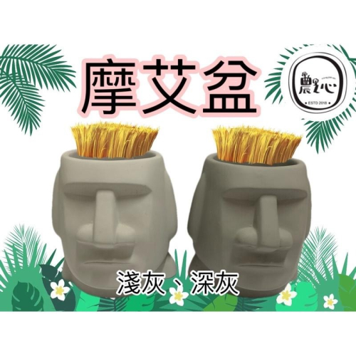 現貨-摩艾造型水泥盆 可愛盆 療癒盆 水泥盆