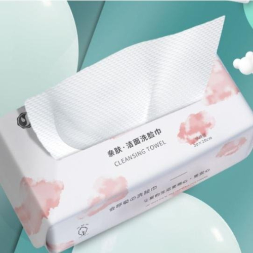 【呈之戀小鋪】 一次性 洗臉巾 100抽 純棉 加厚 20*20cm 卸妝棉 潔面巾 毛巾 抽取式 棉柔 乾濕兩用