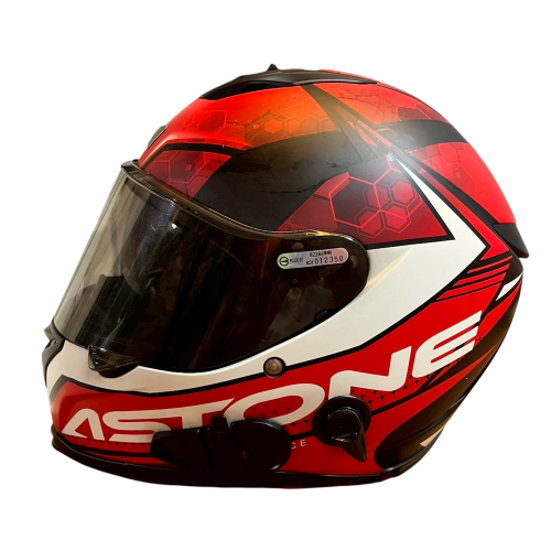 ❮二手❯ 法國 ASTONE GTB800 AO11 全罩式安全帽 全可拆洗 輕量 內置墨片 透氣 緊急快拆 平光黑/紅
