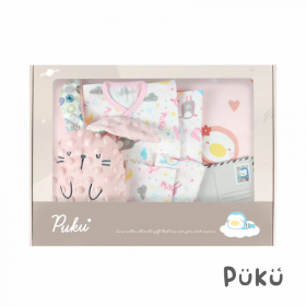 PUKU 藍色企鵝 月光柔柔親膚禮盒(印花粉)