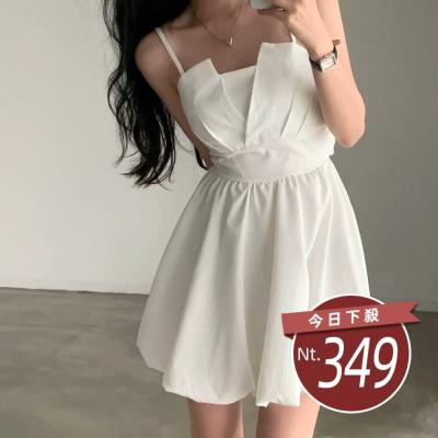 【台灣發貨】韓版小眾法式少女感洋裝 連身裙 吊帶裙 吊帶褲 女裝【S364】