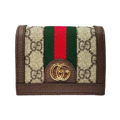【GUCCI 古馳】 GUCCI Ophidia 對折短夾 (咖) __DVSHOP 保證正貨 台灣現貨不用等