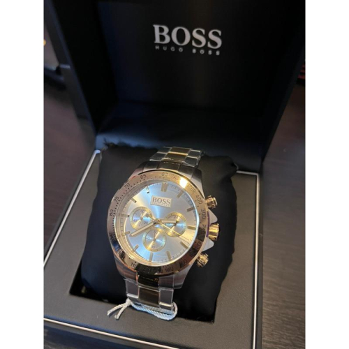 Boss 白金三眼 迪通拿 鋼錶帶 ?