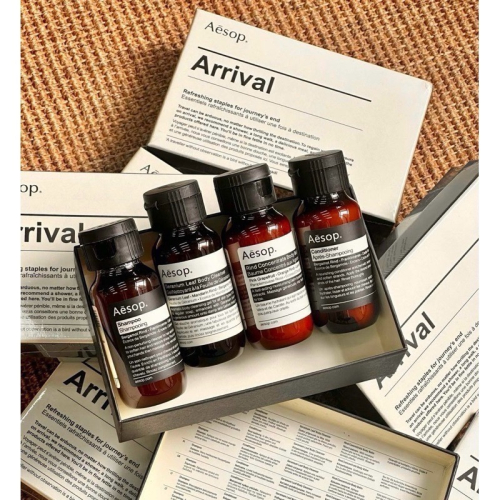現貨秒出+開發票/??Aesop 50ml 旅行組 四件 沐浴 洗髮 潤髮 天竺葵 arrival travel