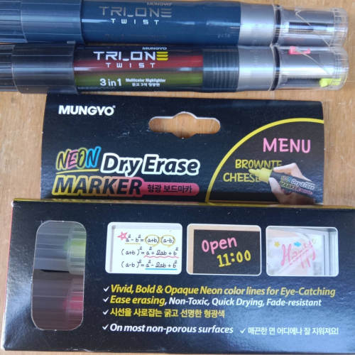 韓國 MUNGYO 3色旋轉 簽字筆 塗鴉筆 (黃色 粉色)