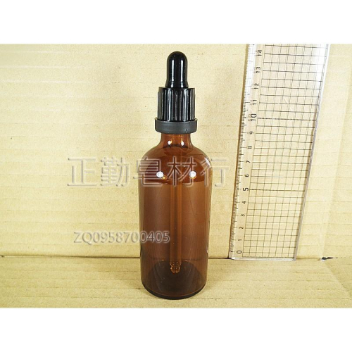 玻璃精油滴瓶.安瓶-黑頭茶身-100cc-正勤含稅2100390