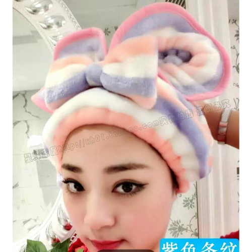 馬上幫你寄~!Korea 韓國 加厚蝴蝶結帽成人吸水乾髮 浴帽擦頭包頭巾免吹套頭速乾毛巾 韓國熱賣爆款
