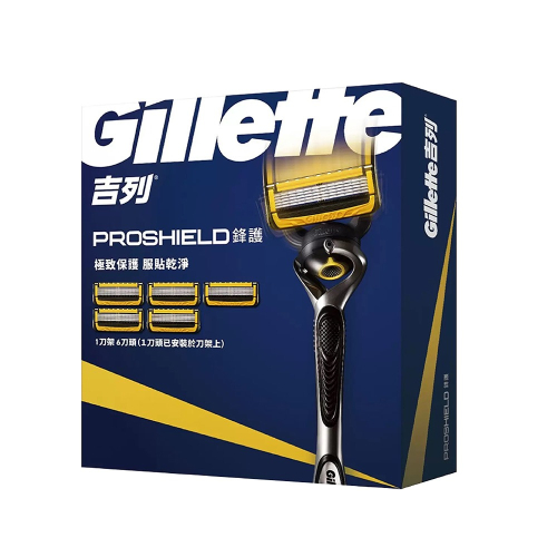 吉列Gillette 現貨快出 鋒護手動刮鬍刀組 刀架 X 1 + 刀頭 X 6 刮鬍裝備 剃鬍刀 好市多