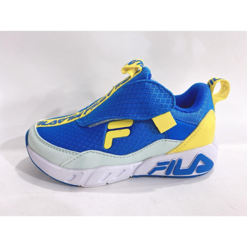金英鞋坊~ FILA 男童輕量4大機能慢跑運動鞋(足弓支撐鞋墊)2-J832W-363-藍黃 超低直購價850元