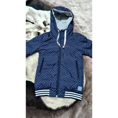 二手 厚連帽外套 Adidas 可雙面穿點點 防風UK8=S