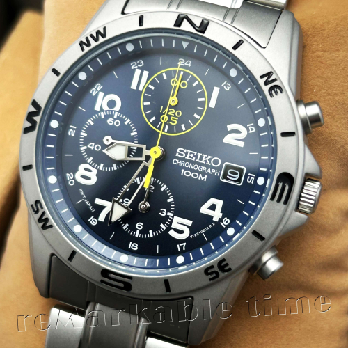 【SEIKO 三眼計時手錶】三眼計時鋼帶男錶款SND379P1/SND379