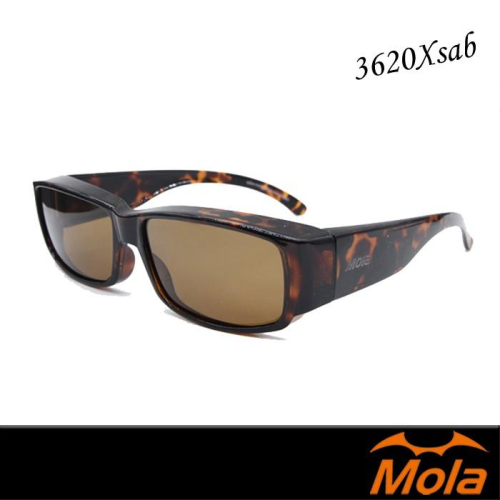 MOLA 摩拉超輕量包覆式偏光太陽眼鏡 套鏡 UV400 外掛式 近視可戴3620Xsab