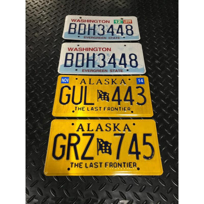 外國車牌一對限量 美國車牌 阿拉斯加 華盛頓州 僅釋出各一組