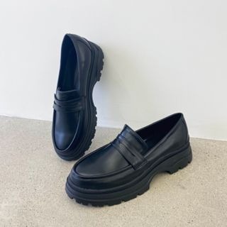 [Shoes.seoul]東大門空運 韓國代購 實拍 4.5cm 帥氣高級?鋸齒 厚底 樂福鞋 4700