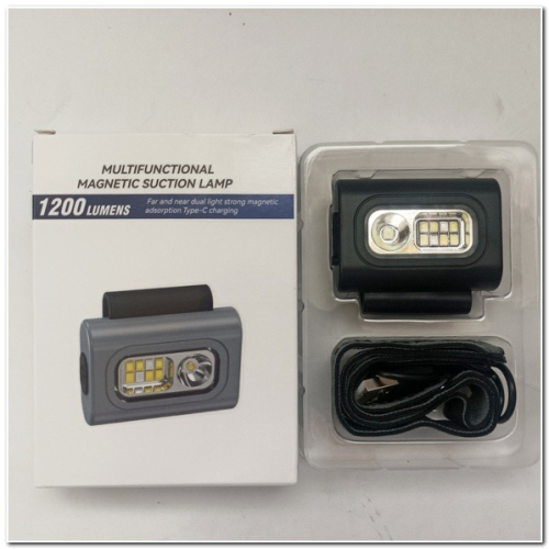 便攜夾式燈 TYPE-C 充電 LED帶磁性便攜衣夾式 XPG磁吸夾行車燈 COB磁性夜跑安全燈紅藍警示燈 充電頭燈 多