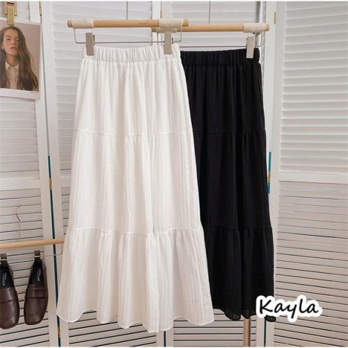 現貨⚡免運⚡速寄? 質感壓紋彈力層次蛋糕長裙 A0539 #Kayla.girl #少女愷拉 #實穿