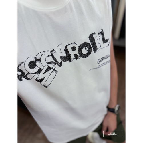 『新品上市』重磅ROCKN潑墨英字棉質背心(NOF2405S8003)-白