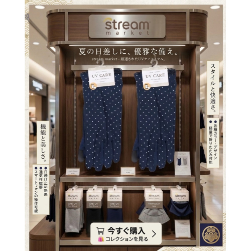 日本stream抗UV水玉可觸控滑手機機車開車止滑手套 (A.B.C)(兩雙特價