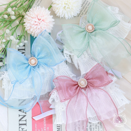 ❀毛咪 ᴍᴀᴏᴍɪ｜晨曦之霧蕾絲領巾❀ 寵物領巾｜圍脖｜脖圍｜飾品｜貓｜狗