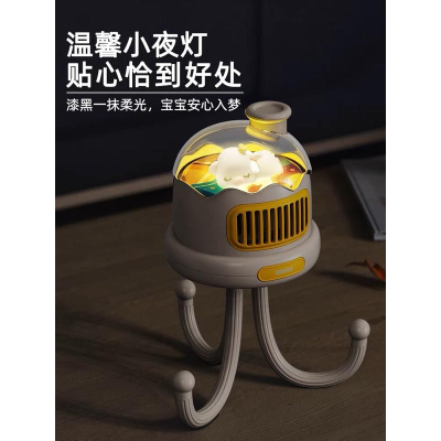 贈驅蚊片 自動搖頭 無葉寶寶風扇 嬰兒車風扇 靜音風扇 推車風扇 自帶小夜燈 寶寶安全風扇 嬰兒推車風扇