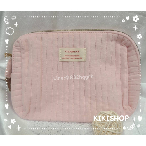 ✿ CLARINS克蘭詩 ✿ 克蘭詩 櫻花粉方形化妝包