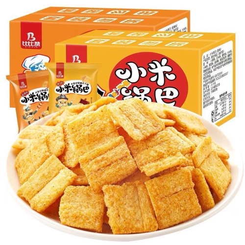 ?萊恩購物?比比贊 小米鍋巴 小米片 膨化餅 休閒零食 麻辣 脆餅 餅乾 解饞 小包裝 追劇網紅 辣片 比比赞代