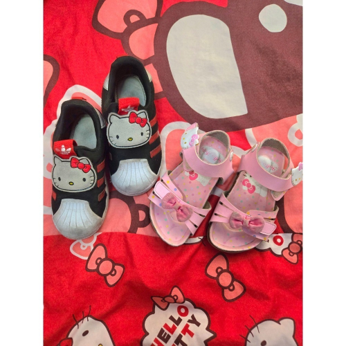 愛迪達hello kitty布鞋+hellokitty涼鞋