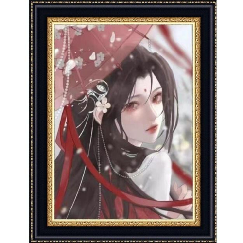 道家狐仙娘娘畫像(贈送畫框)，助人緣、招桃花、魅力十足、人見人愛、鞏固感情、改變愛情運，擊退小三、招財、事業亨通H12