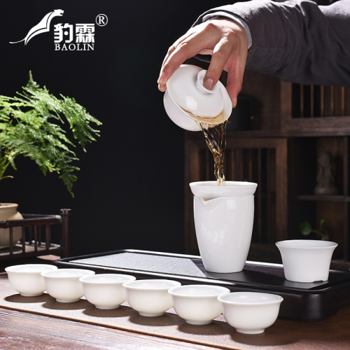 禮盒裝禮品白瓷羊脂玉功夫茶具套裝家用茶杯定製送禮純白文化白茶