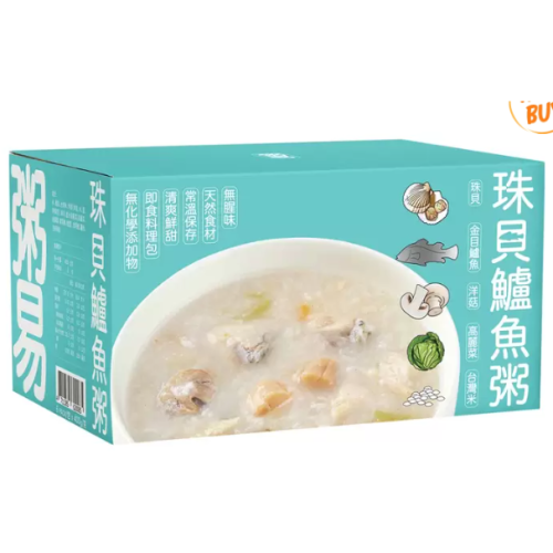 特價 2.4 kg / 6包 粥易 珠貝鱸魚粥 400公克 X 6 包 鮮美 即食粥 海鮮粥