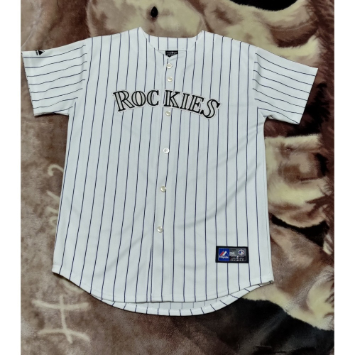 二手 MLB ROCKIES 白色 棒球衣 XL