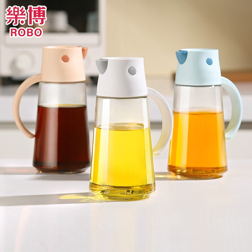 HOKE系列自動開蓋調味料瓶【樂博ROBO】自動開合 防漏設計 油醋瓶 玻璃調味料罐 調味瓶 控油罐
