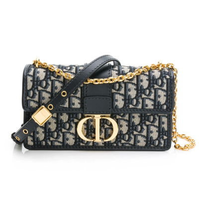 【DIOR 迪奧】DIOR 30 MONTAIGNE 橫向手袋附鏈帶[藍] __DVSHOP 保證正貨 台灣現貨不用等