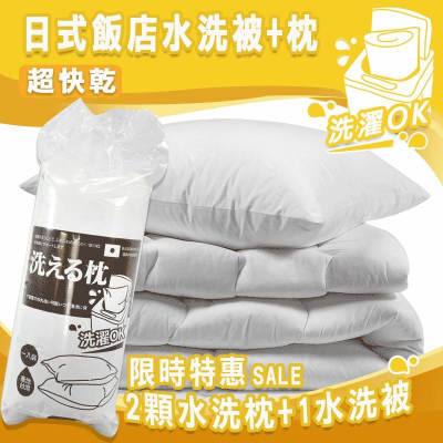 現貨 免運 快速出貨 ｜ 買1送2 日式飯店水洗棉被 + 日式飯店水洗枕 (1對) 水洗枕 棉被 枕頭 水洗棉被