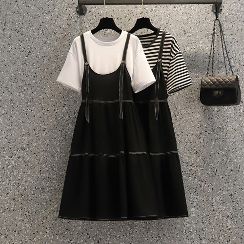 品牌折扣店商場專櫃撤櫃女裝尾貨清倉夏裝大碼吊帶連衣裙子兩件套