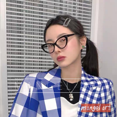 [mangel art] 現貨新款三角形貓眼蝴蝶膠框大框眼鏡框Y2K韓版日系網紅網美同款素顏好用防藍光