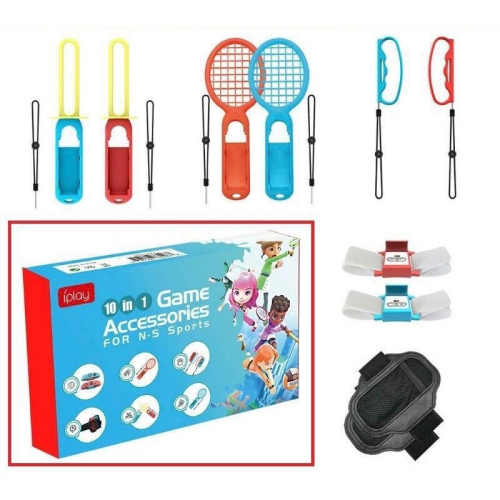 全新套件 + 二手運動遊戲片 NS SWITCH SPORTS 週邊套件10合1