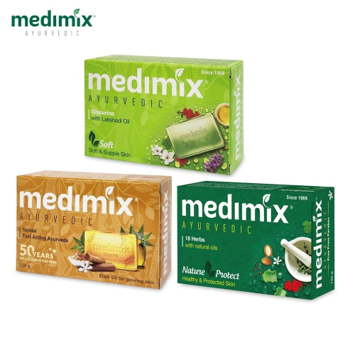 【超取/宅配賣場】【Medimix阿育吠陀】印度綠寶石皇室藥草浴美肌皂 125g(台灣公司貨)