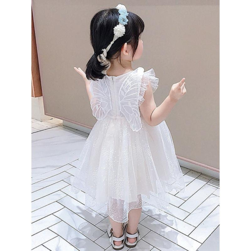 ❤️優惠促銷❤️夏季 女童 可愛翅膀網紗公主裙 小洋裝 婚禮 禮服 表演服 畢業典禮 白色禮服