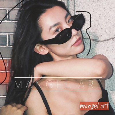 [mangel art] ?Y2K?現貨新款透明長方形方框造型眼鏡框墨鏡太陽眼鏡ig網紅網美必備果凍色好搭配