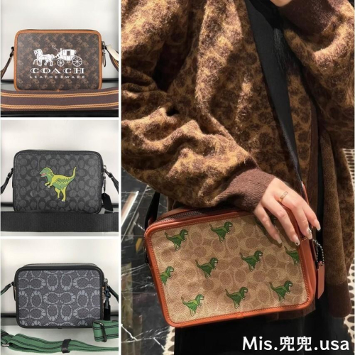 保固 現貨 COACH 蔻馳包包 Mis.兜兜 經典老花男士相機包 單肩包 斜挎包 側背包 男生包包