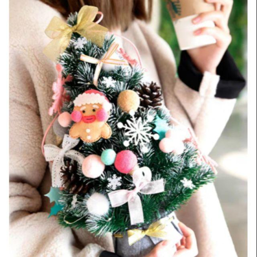 【Diy親手縫更有愛♡現貨】《仿真針葉松果璀璨聖誕音樂盒》不織布材料包/免裁剪/批發/文創/療癒/離手機/親子手作