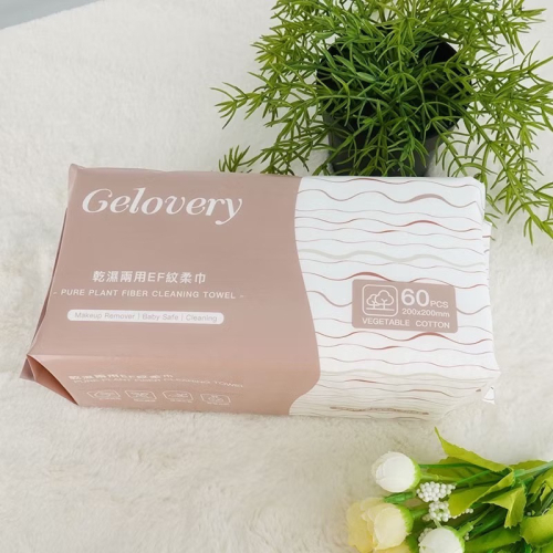 Gelovery 乾濕兩用EF紋柔巾(90g)(60抽) 洗臉巾 8包