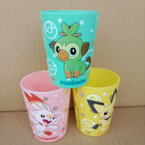 韓國代購 寶可夢 皮卡丘 漱口杯 三入(綠粉黃)