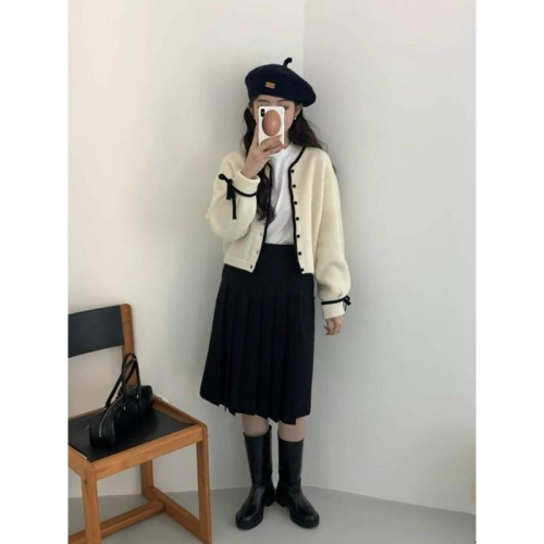 ????｜預購??實拍*法式復古高級感小香風針織毛衣 三色